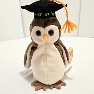 Wise The Owl TY Beanie Baby Graduation 1998 - Class of '98 Hat Tassel